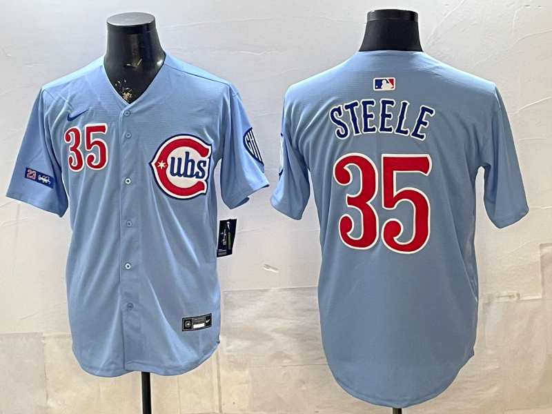 Men 2026 Chicago Cubs #35 Steele blue Game Nike MLB Jersey2026004